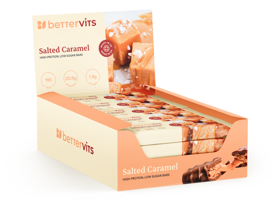 Salted Caramel High Protein Low Sugar Bar By Bettervits